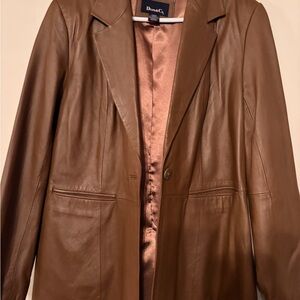 Denim&Co Tan Leather Blazer